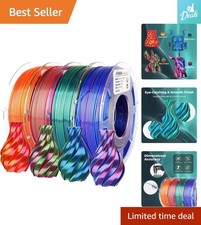 High-Precision Silk PLA Filament 4 Spools - Dual Color 1.75mm for FDM Printers picture