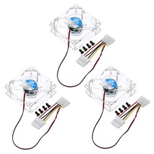 3Pcs Clear Computer Case Fan 1800RPM 80mm 4 Pin Blue 4 LED 12V with 12 Screws picture