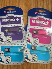 verbatim 8GB Store 'n' Go Micro  USB Drive  NEW Lot Of 4 Blue Pink Purple  picture