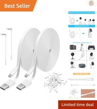 Durable 20FT Micro USB Extension Cable for Wyze, Nest, Amazon Cameras - 2 Pack picture