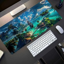Large Mouse Pad Featuring a Beach Sunset And Boat Imagery, Designed with a Non picture