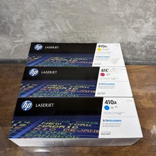 New Sealed Lot 3 HP Laserjet 410A Color Set Print Cartridge Cyan/Yellow/Magenta picture