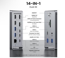 GIISSMO 5E01 MacBook Pro Docking Station, 14-in-2 MULTIFUNCTION USBc-Sealed New picture