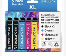 822XL 5 Pack Ink Cartridges T822XL WF3820 /30 WF4820/30 WF4833/4 picture