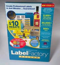 Art Explosion Label Factory Deluxe 3.0 PC CD-ROM NEW Opened Box B507 picture