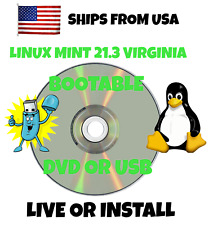 Linux Mint Install/Live - DVD or USB Flash Drive - 21.3 Latest Edition,Free Ship picture