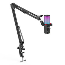 Gaming Microphone Set with Boom Arm Condenser Mic for PC with Stand Podcast RGB picture
