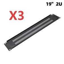 3 Pack 2U Vented Blank Rack Mount Panel Spacer for 19