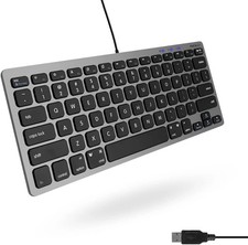Small USB Wired Keyboard 78 Keys Compact For Mac And Windows Space Grey Portable picture
