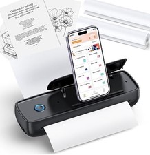 Alinayee Portable Thermal Printer Wireless Bluetooth Mini Inkless 8.5x11 BLACK picture