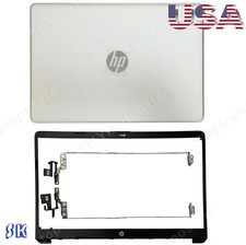 New HP 15-DW 15s-DY 15s-DU LCD Back Cover Case+ Front Bezel L52012-001+Hinges picture