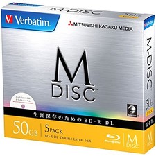Verbatim M-DISC BD-R DL Blu-ray Disc 50GB 6x 5pcs DBR50RMDP5V1 Japan picture