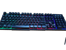 Rii RK100+ Black Gaming Keyboard,USB Wired Multiple Colors Rainbow USED picture