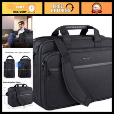 Expandable 17.3 Inch Laptop Briefcase Bag - Stylish Computer Carry Case, Black picture
