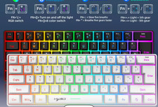 HXSJ L500 T300W 60% Wireless Gaming Keyboard Mouse Combo RGB Backlit White picture
