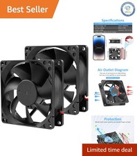 Versatile 80mm Power Supply Cooling Fan - 2-Pack, 12V, Easy Installation picture