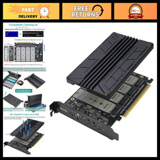 Quad NVMe PCIe 5.0 Adapter Card with Heatsink - 4X M.2 SSD Support, Bifurcation picture