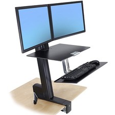 Ergotron 33-349-200 WorkFit-S, Dual Workstation with Worksurface Stand - Black picture