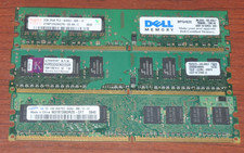 3 DDR2 Desktop Memory Modules 2x 1GB 1x 2GB Mixed Brands and Speed picture