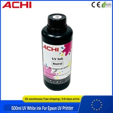 ACHI 1*500ml UV Ink For A3/A4/A5 UV Printer High Opacity Vibrant Color White ink picture