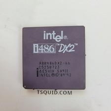 Intel CPU A80486DX2-66 i486 DX2 66MHz SX911 Vintage Processor Gold Cap picture