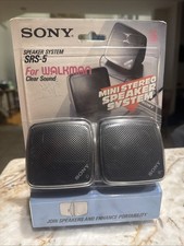 BRAND NEW SEALED VINTAGE SONY SRS-5 MINI PORTABLE SPEAKERS WALKMAN DISCMAN RARE picture