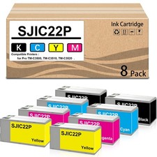 8 Pack SJIC22P Ink Cartridge for TM-C3500 TM-C3510 TM-C3520. picture