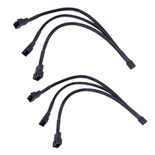 3 Way 4 Pin PWM Fan Splitter Cable,12 inch PC Extension 2 Pack 3* picture