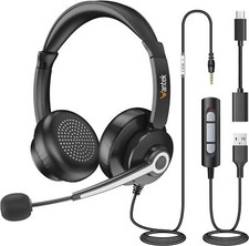 Wantek Headset USB/3.5mm with Microphone HD Voice Earphone for PC/Laptop/phone picture