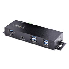 StarTech.com 7-Port Industrial USB 10Gbps Hub with Power Adapter, Black picture