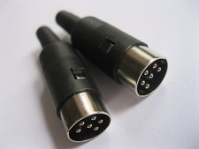 5 Pcs DIN Plug Connector Male 6 Pin with Plastic Handle New picture