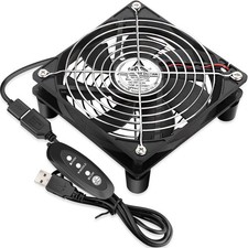 120mm USB Computer Fan w/L/M/H Speed Controller, DC 5V USB Powered picture