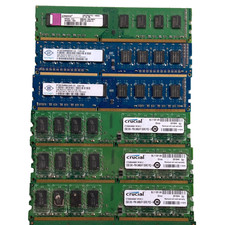 DDR2 Memory Lot 6 2GB Dimm Crucial CT25664AA667 Nanya PC3-10600U Kingston Comput picture