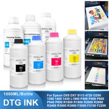 1000ML DTG Textile Ink For Epson L800 1390 R1900 R2000 F2000 F2100 DX5 DX6 DX7  picture