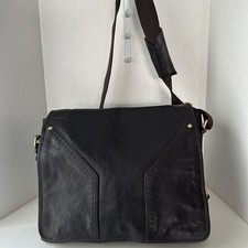 Saint Laurent Yves VINTAGE Muse Briefcase Business Bag Leather Color Black picture