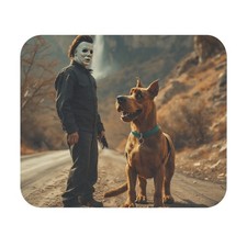 Scooby Doo Meets Micheal Myers Mouse Pad Spooky Halloween Desk Mat Customize New picture