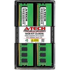 A-Tech 16GB 2x 8GB 1Rx8 PC4-25600 DDR4 3200 MHz ECC UNB UDIMM Server Memory RAM picture