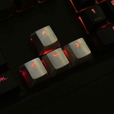 QWERASDF Stainless Steel Metal Keycap For Mx Mechanical Keyboard Gaming Key Lot picture
