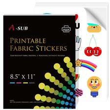 Printable Fabric Sticker Paper for Inkjet Printers, 8.5x11 Inches Matte White... picture