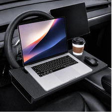 2-in-1 Steering Wheel Tray for Laptop & Eating, Carbon Fiber Finish Adjustable C picture