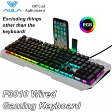 AULA F3010 Wired Gaming Keyboard w/Mobile Phone Placement Backlight 104 Keys picture