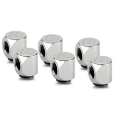 Thermal Grizzly DeltaMate 90 Degree Rotary Fitting, Gloss Nickel, 6-pack picture