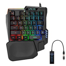 CHONCHOW One Handed Gaming Keyboard Rainbow LED Light Up, 35 Keys Protable Mi... picture