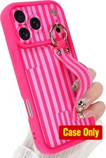 Case for iPhone 17 Pro Max, Hot Pink Stripes with Strap Stand picture