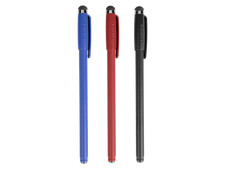 Targus Antimicrobial Stylus & Pen (3 Pack) - 3 Pack - Rubber - Black, Red, Blue picture