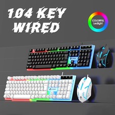 Wired LED RGB Gaming Keyboard & Mouse Combo, Mechanical Feeling, 104 Key picture