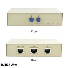 Kentek RJ45 Manual Data Switch Two Way Push Button Type Network Routers Modem PC picture