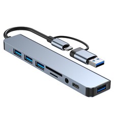 CAMVATE USB-C A 8 in 2 Docking Station w/3.5mm Audio & SD Card Reader fr Laptop picture