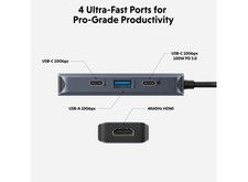 HYPER HyperDrive Next 4 Port USB-C Hub in Gray picture