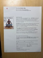 RARE 1984 STEVE JOBS Macintosh 128K MACWORLD Card Offer Sheet Mac M0001 UNUSED picture